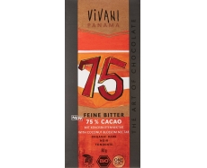 法国仓 巴拿马可可椰蜜黑巧克力 75%可可 VIVANI Noir 75% Cacao Panama sucré au nectar de fleur de coco 80 g
