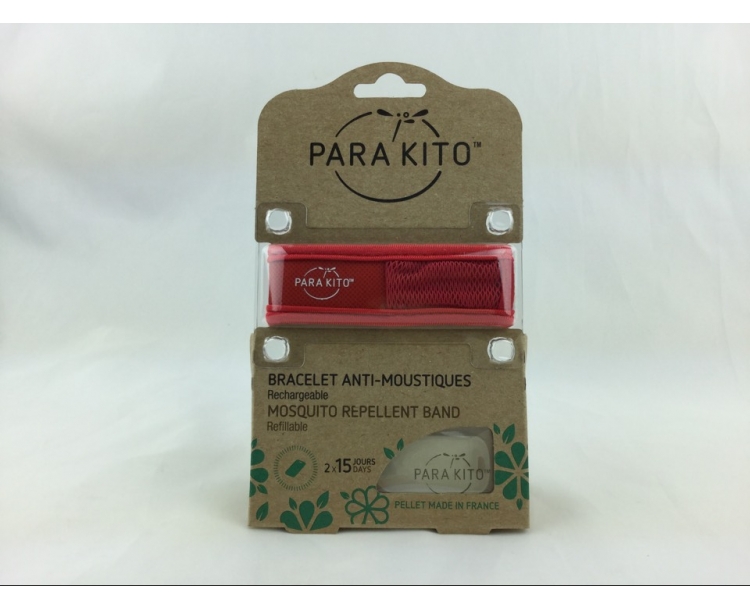法国仓 帕洛防蚊手环 纯色 红色 PARAKITO bracelet anti moustiques