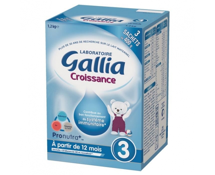 法国仓 包税奶粉专线 需要1个收件人身份信息3罐*佳丽雅3段 成长型配方奶1200G（1岁以上）Gallia Croissance 1200 g