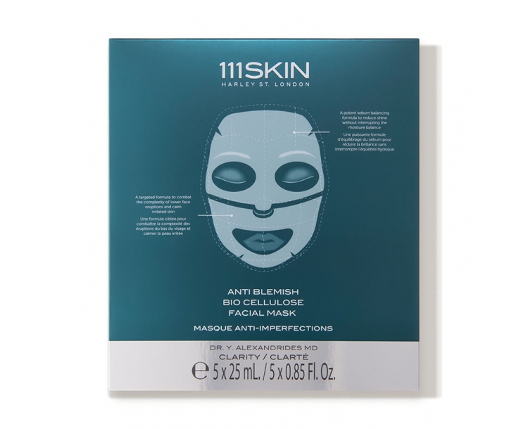 英国仓直邮欧洲/香港混批25件起包邮 需要身份证号码 111SKIN生物纤维抗痘清痘面膜 5片 Anti Blemish Bio Cellulose Facial Mask